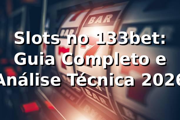 Slots no 133bet: Guia Completo e Análise Técnica 2026 🎰